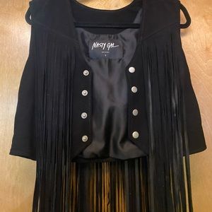 Nasty Gal Fringe Vest Size Small